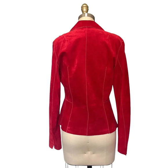 Vintage Di Vita Women’s Red Soft Suede Jacket Y2k Size 4 - Picture 2 of 11